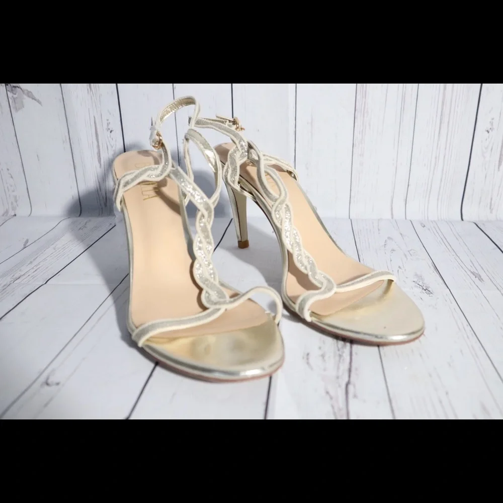 Elegant Metallic High Heel Sandals - Rose Gold